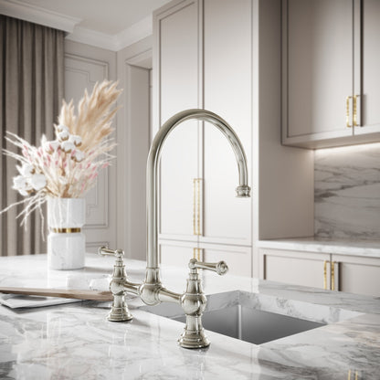 Celeste 2-hole Traditional Kitchen Tap Polished Nickel