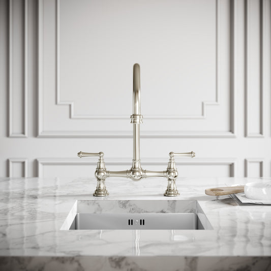 Celeste 2-hole Traditional Kitchen Tap Polished Nickel