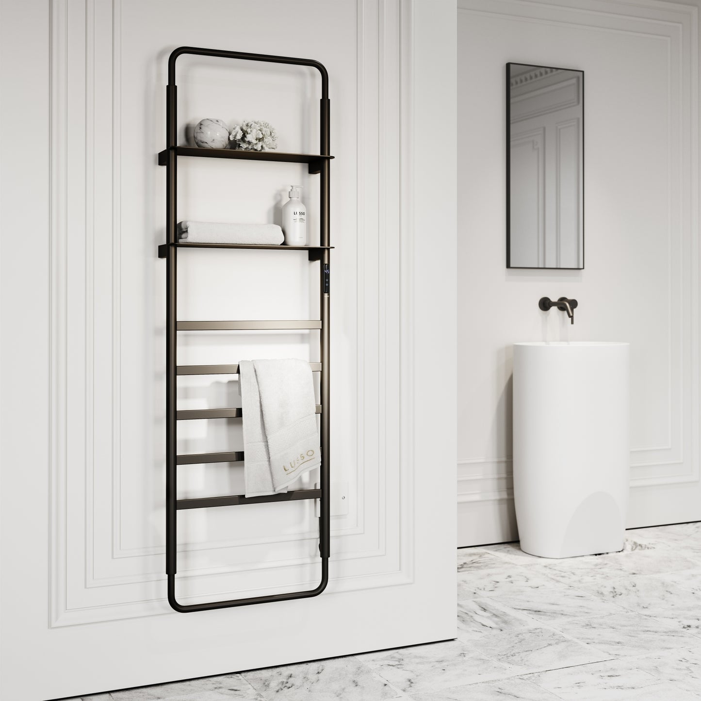 Celsius Matte Black Electric Heated Towel Warmer