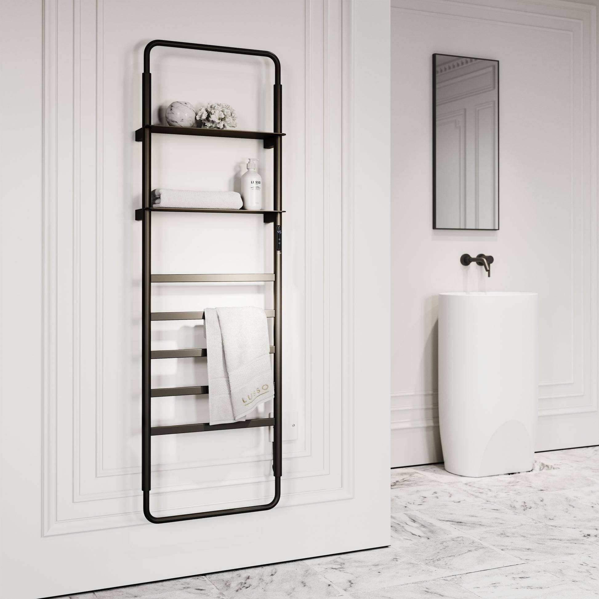 Celsius Matte Black Electric Heated Towel Warmer