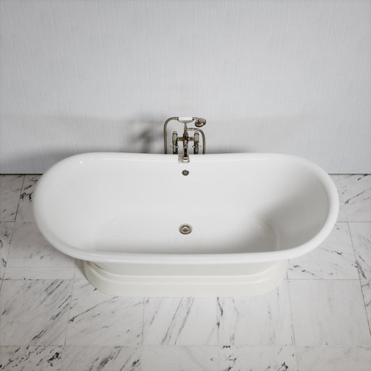 Charsley Matte Cream Freestanding Roll Top Cast Iron Bath 1500mm