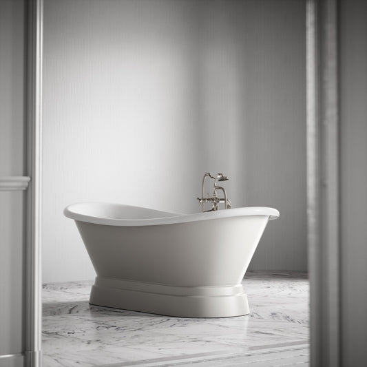 Charsley Matte Stone Freestanding Roll Top Cast Iron Bath 1500mm