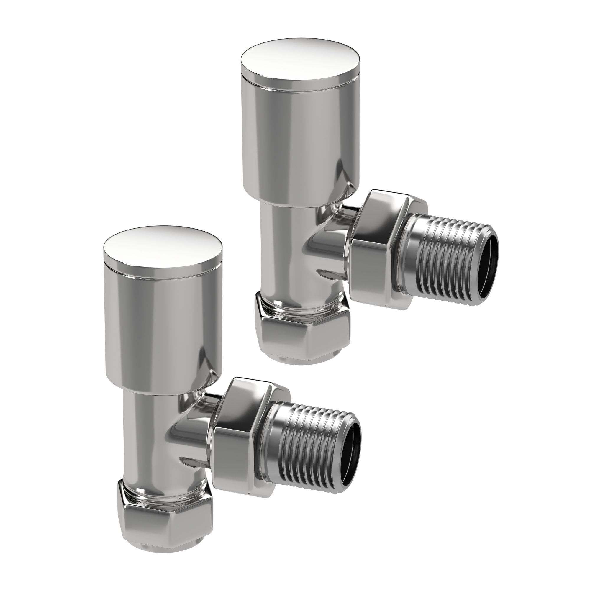 Angle Radiator Valves Brushed Gold Square Angled Radiator Valves - LUSSO