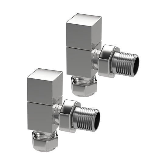 Chrome Square Angled Radiator Valves