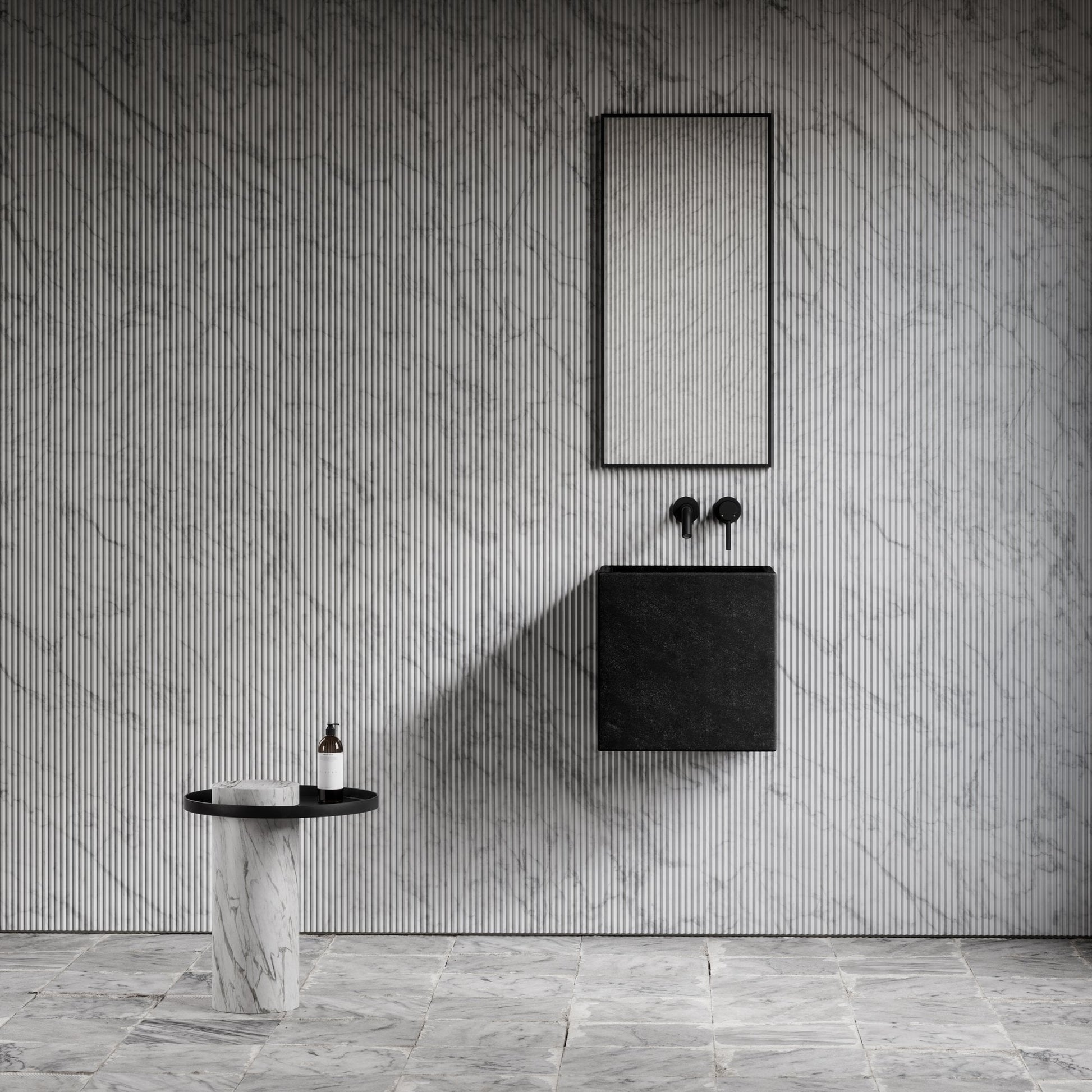 Cino Blue Limestone Marble Wall Hung Basin 400mm