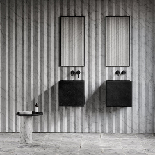 Cino Blue Limestone Marble Wall Hung Basin 400mm