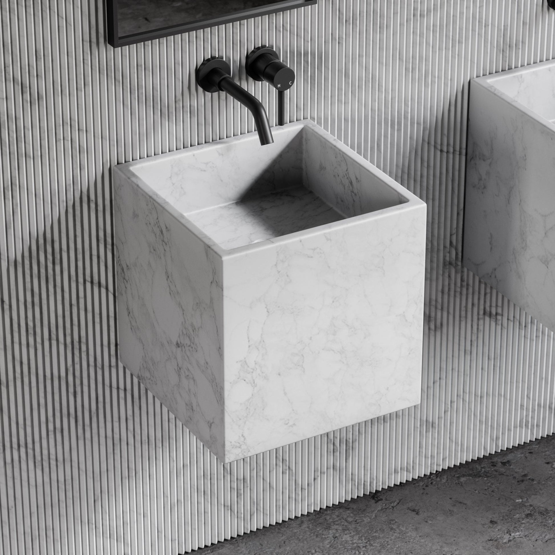 Cino Carrara Marble Wall Hung Basin 400mm