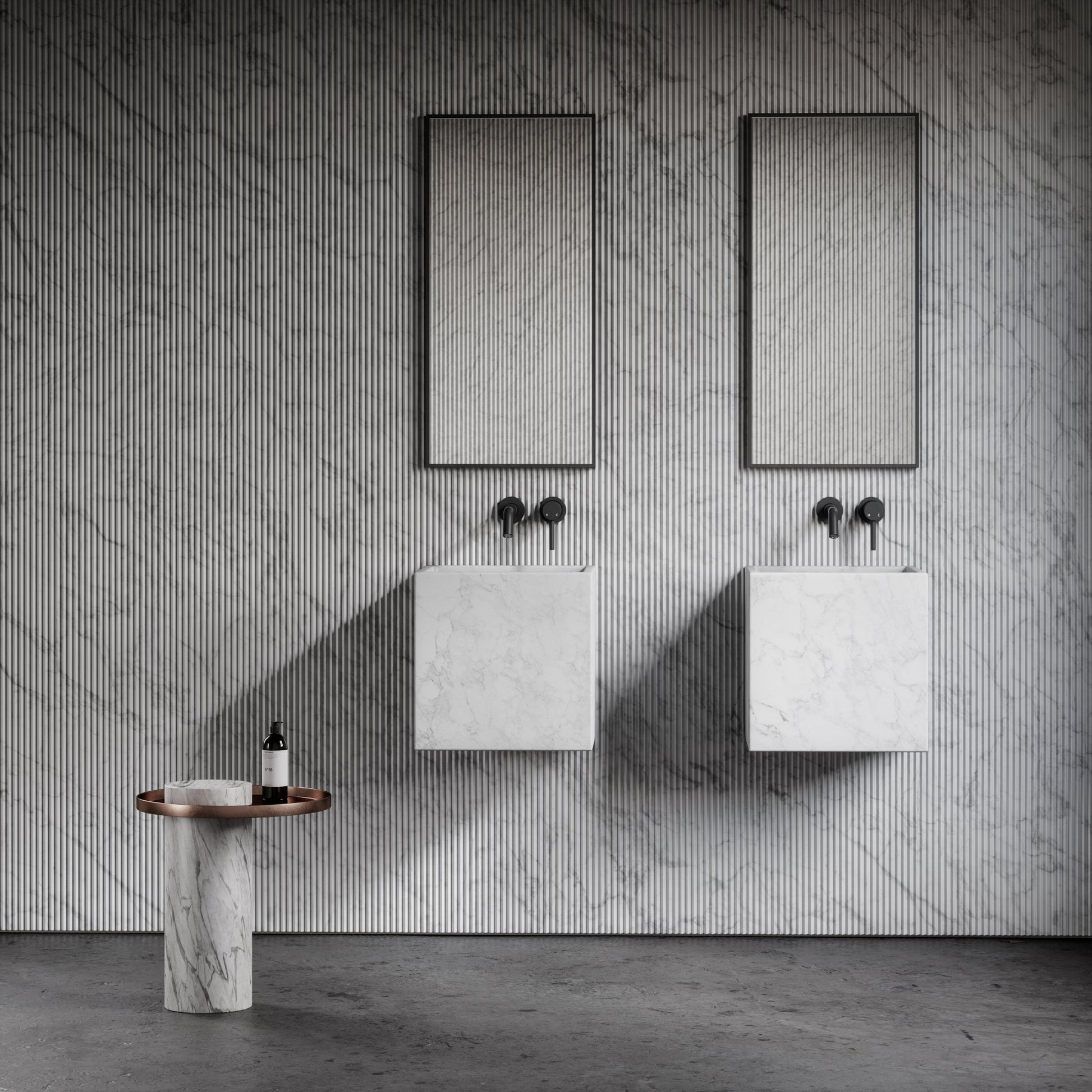 Cino Carrara Marble Wall Hung Basin 400mm
