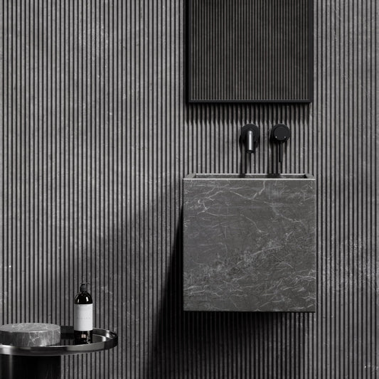 Cino Pietra Grey Marble Wall Hung Basin 400mm