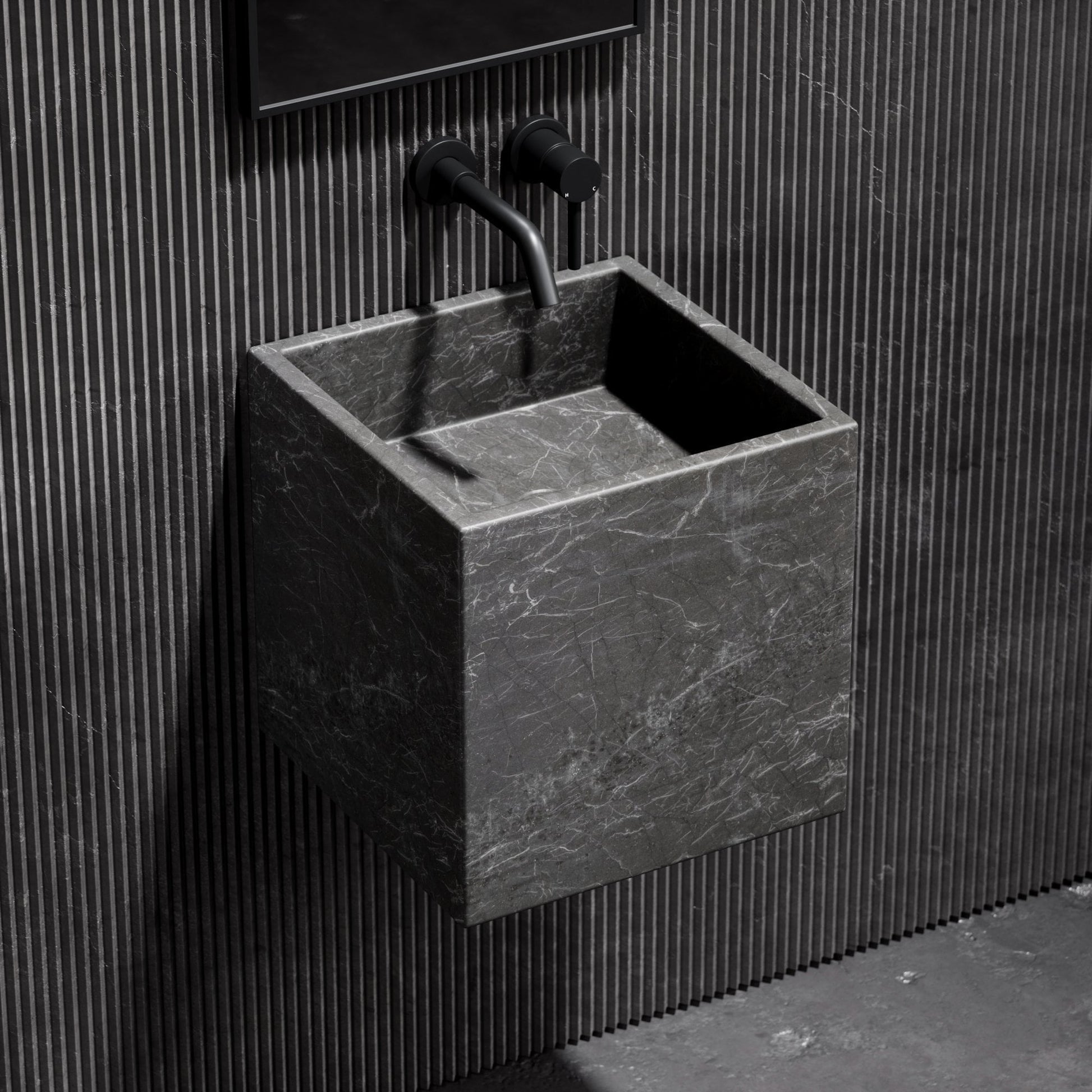 Cino Pietra Grey Marble Wall Hung Basin 400mm