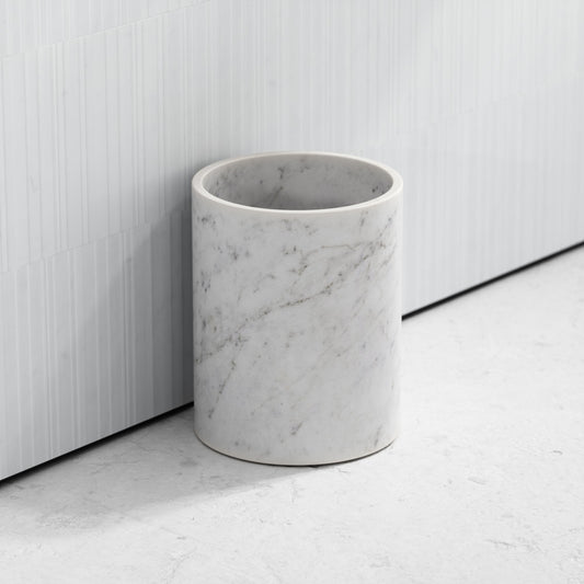 Cliche Carrara Marble Bathroom Bin