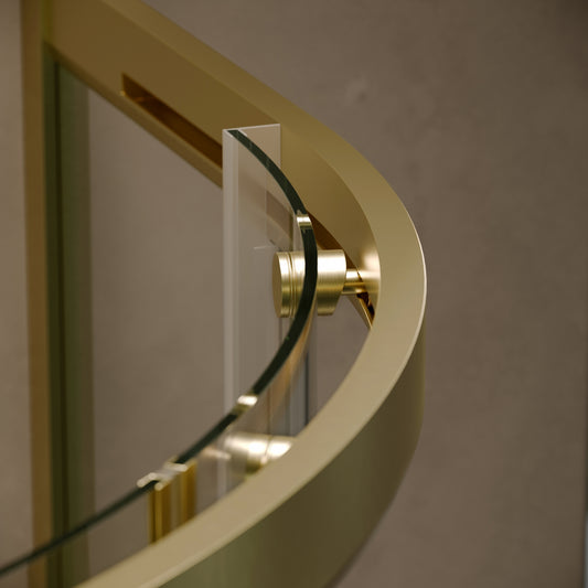 Cloud Quadrant Brushed Gold Shower Enclosure Kit