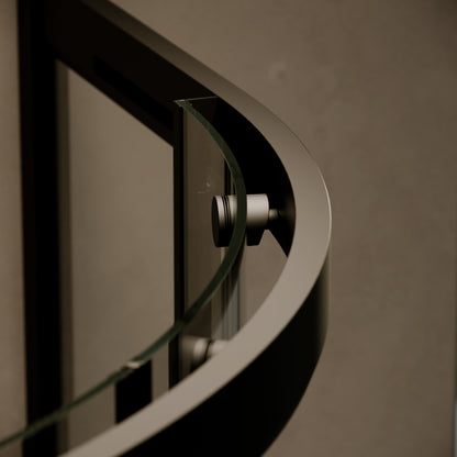Cloud Quadrant Matte Black Shower Screen 900mm