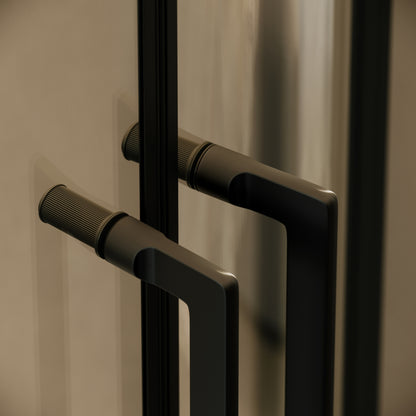 Cloud Quadrant Matte Black Shower Screen 900mm