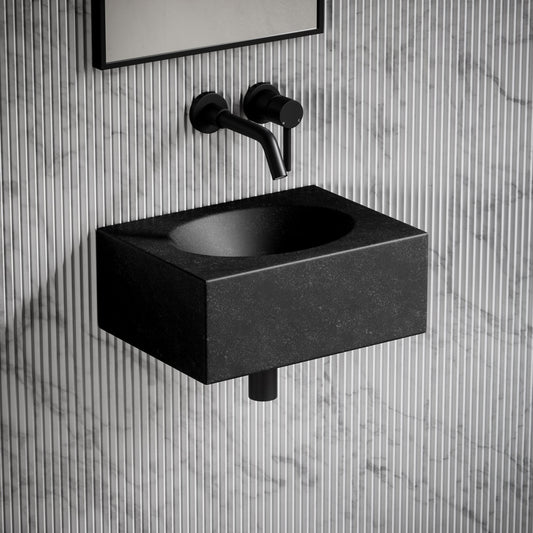Coco Blue Limestone Marble Wall Hung Basin 400mm