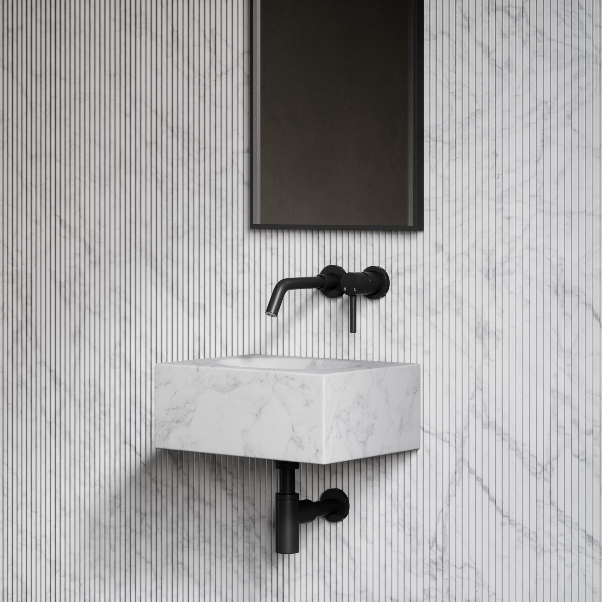 Coco Carrara Marble Wall Hung Basin 400mm