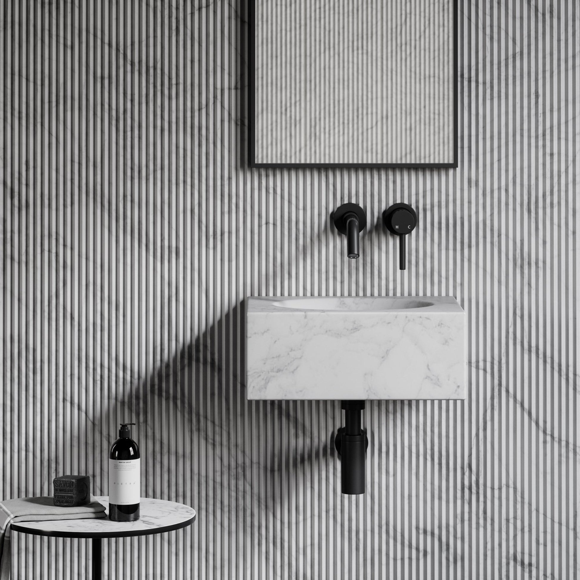 Coco Carrara Marble Wall Hung Basin 400mm