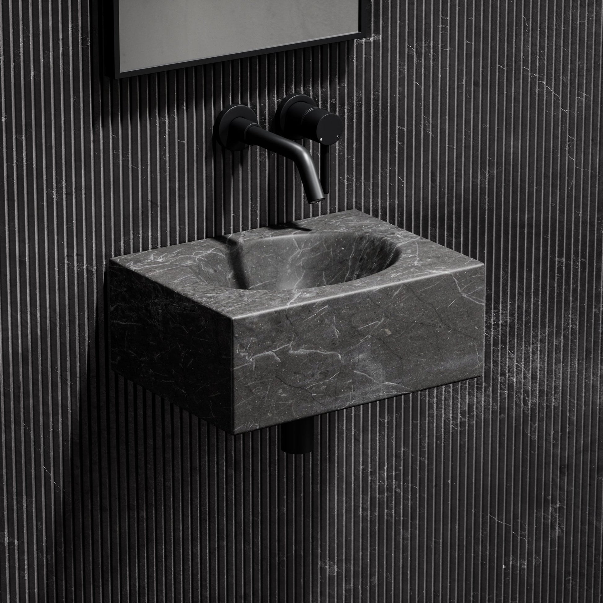 Coco Pietra Grey Marble Wall Hung Basin 400mm
