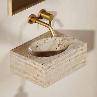 Coco Travertine Stone Wall Hung Basin 400mm LUSSO coco-travertine-stone-wall-hung-basin-400mm-lusso