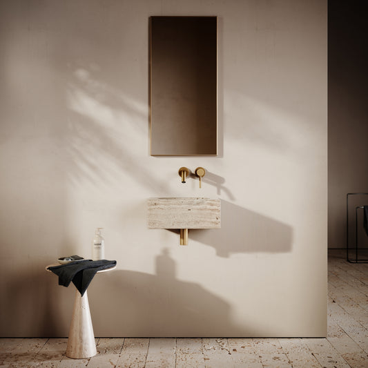 Coco Travertine Stone Wall Mounted Basin 400mm