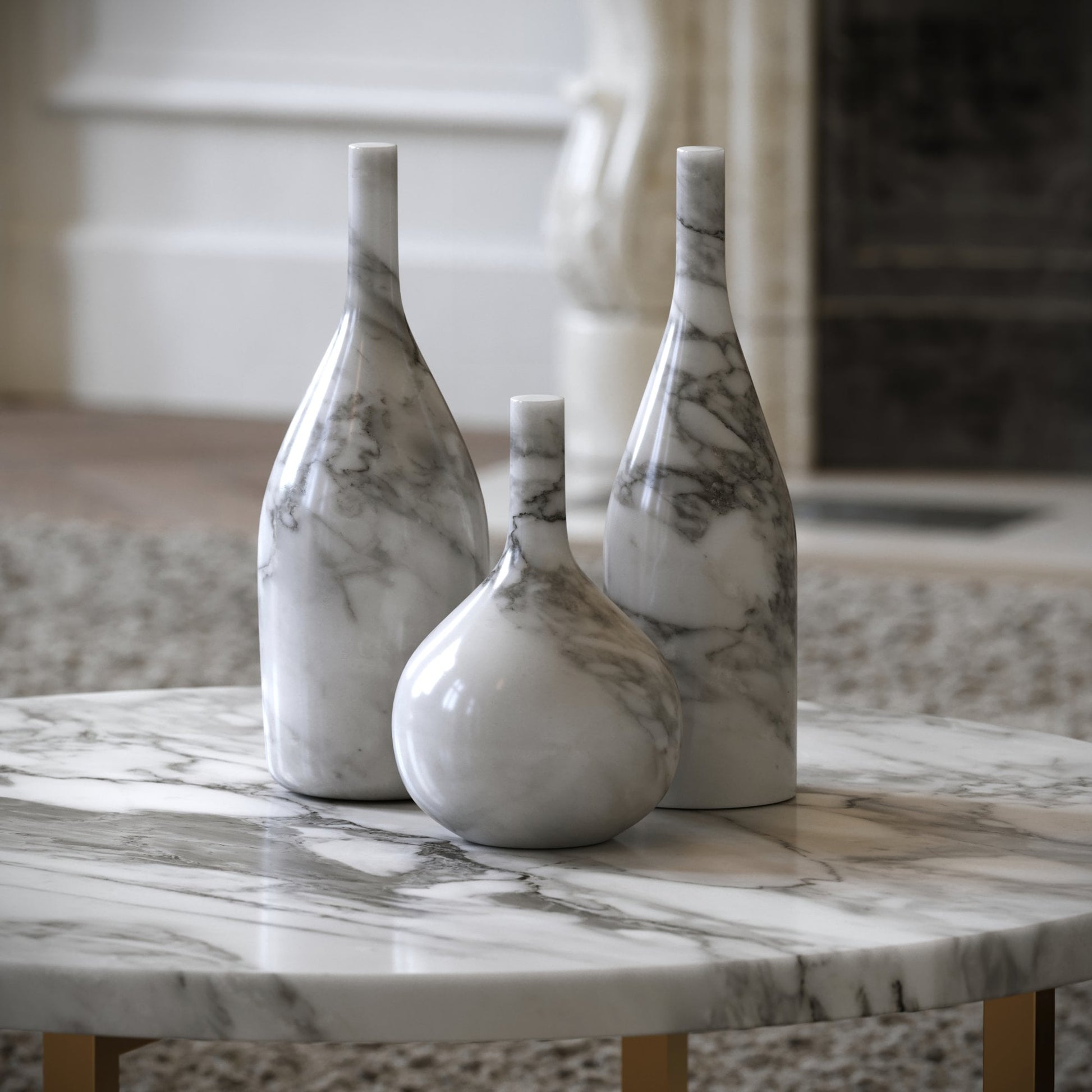 Collection of Marble Bottles (Arabescato)
