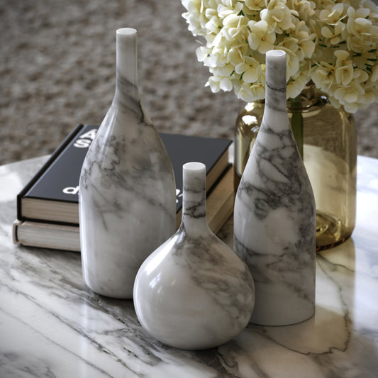 Collection of Marble Bottles (Arabescato)