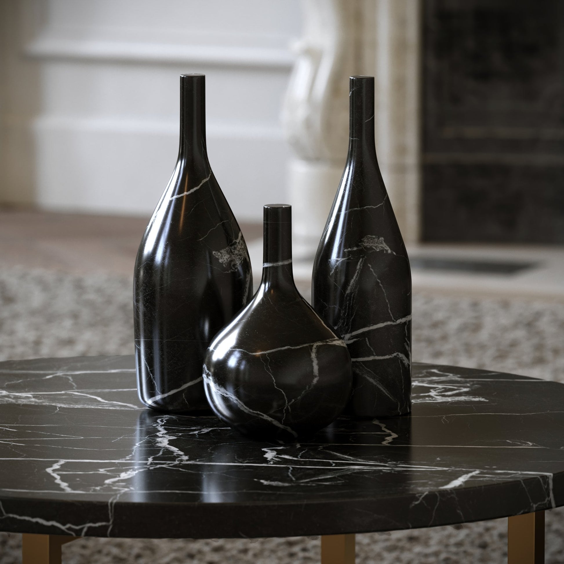 Collection of Marble Bottles (Nero Marquina)