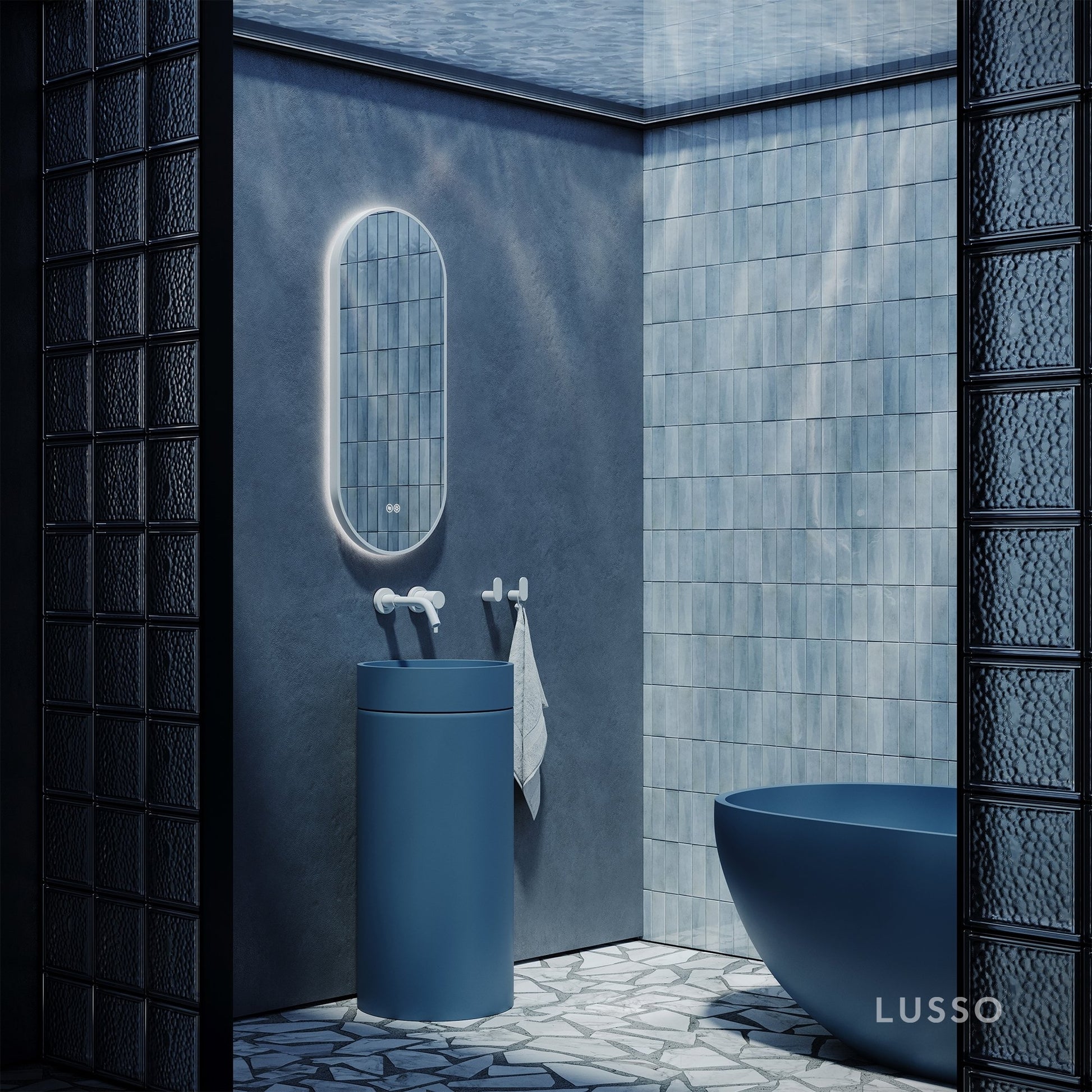 Colonna Azure Concrete Freestanding Basin 400mm