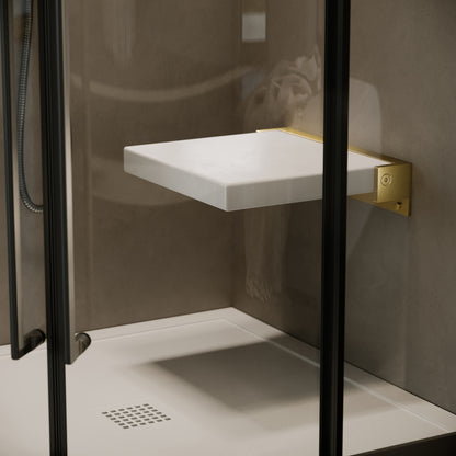 Comfort Brushed Gold Folding Shower Seat