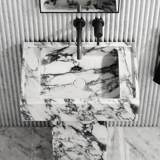 Concerto Arabescato Marble Pedestal Basin 600mm
