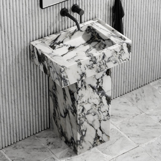 Concerto Arabescato Marble Pedestal Basin 600mm