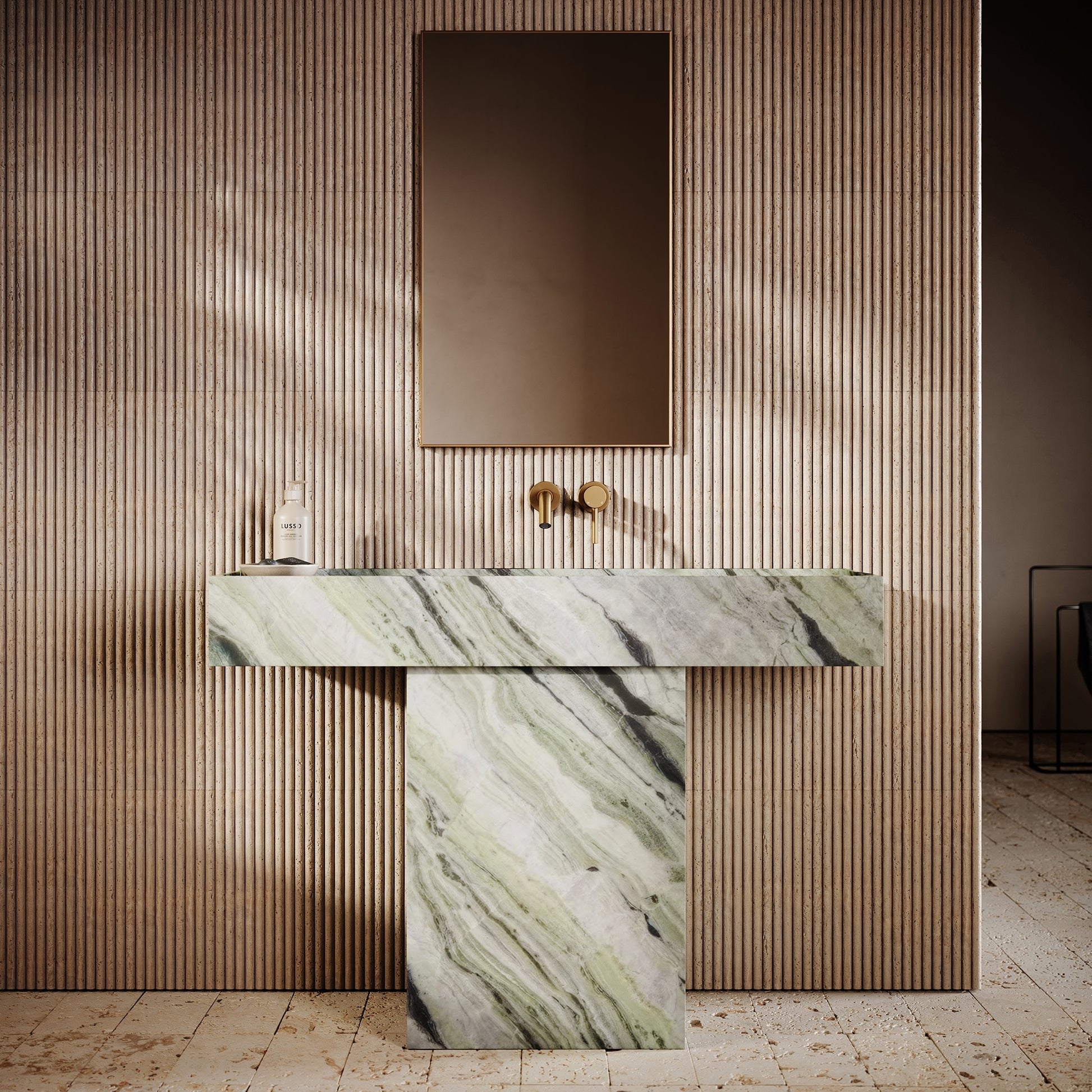 Concerto Jade Green Marble Pedestal Basin 1200mm