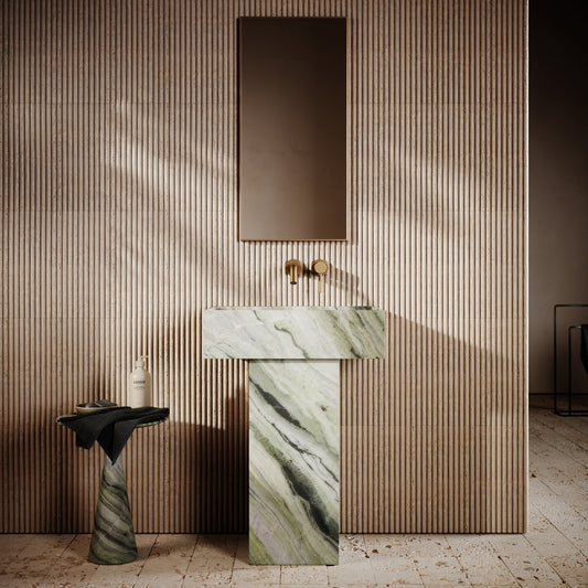 Concerto Jade Green Marble Pedestal Basin 600mm