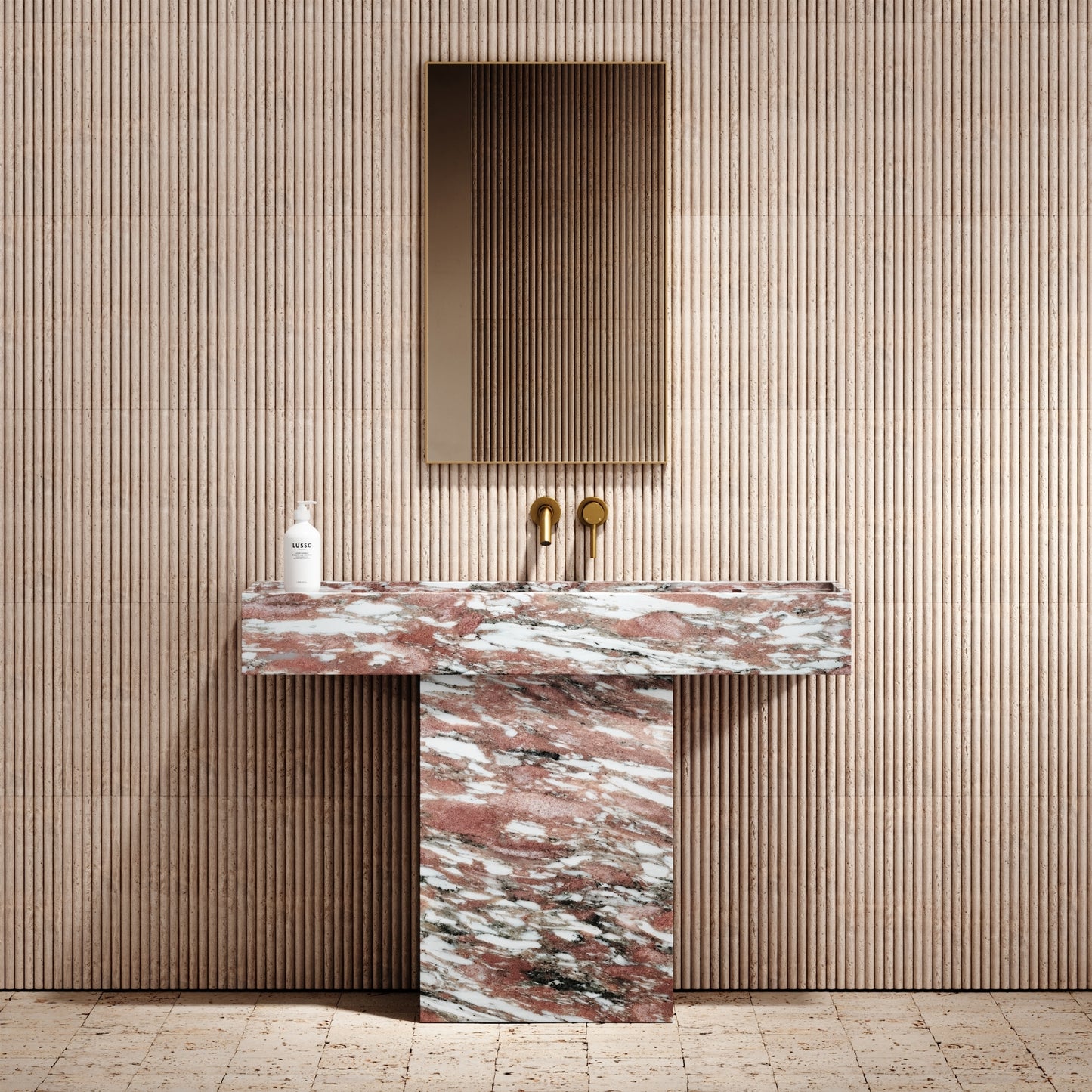 Concerto Rosa Norwegian Marble Pedestal Basin 1200mm
