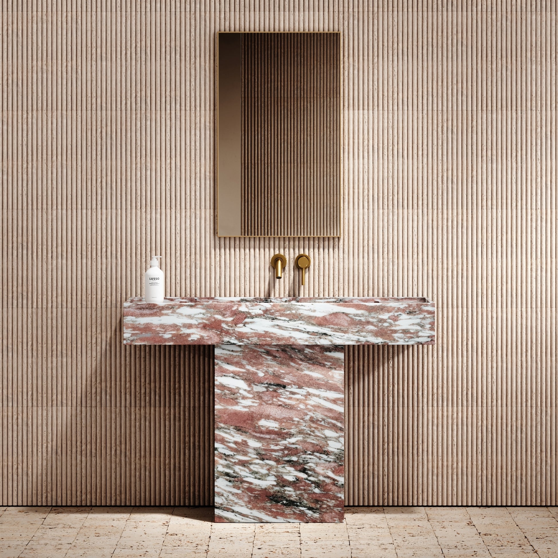 Concerto Rosa Norwegian Marble Pedestal Basin 1200mm