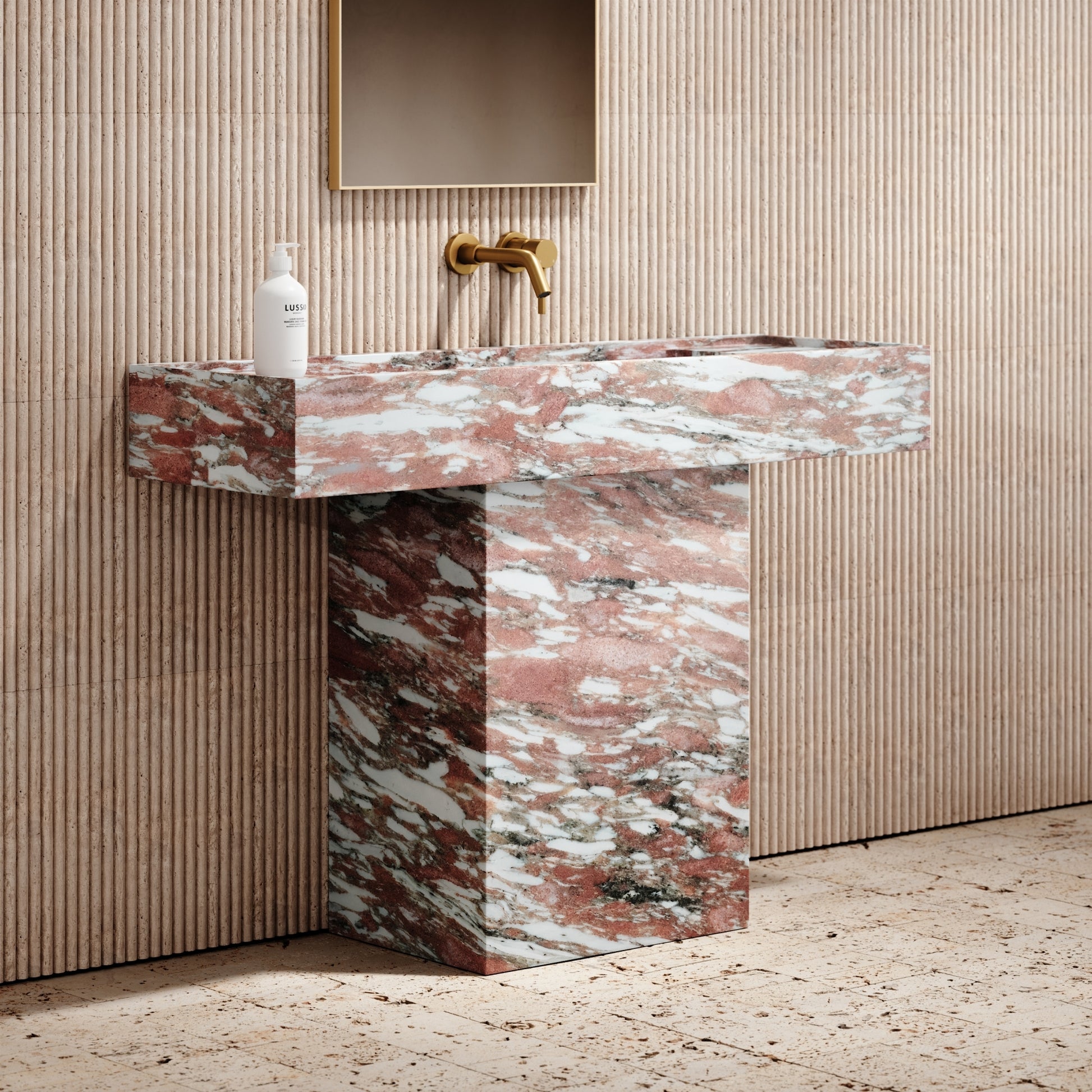 Concerto Rosa Norwegian Marble Pedestal Basin 1200mm