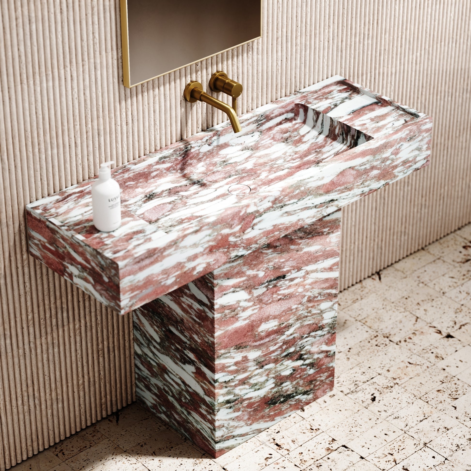 Concerto Rosa Norwegian Marble Pedestal Basin 1200mm
