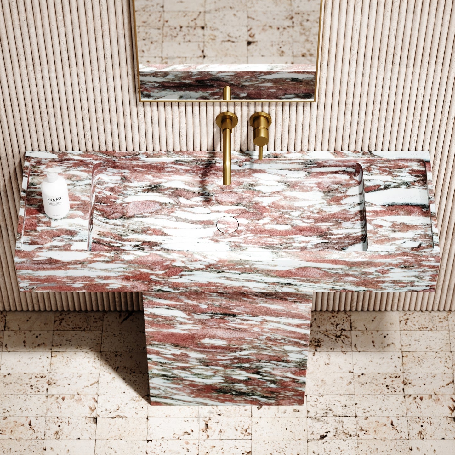 Concerto Rosa Norwegian Marble Pedestal Basin 1200mm