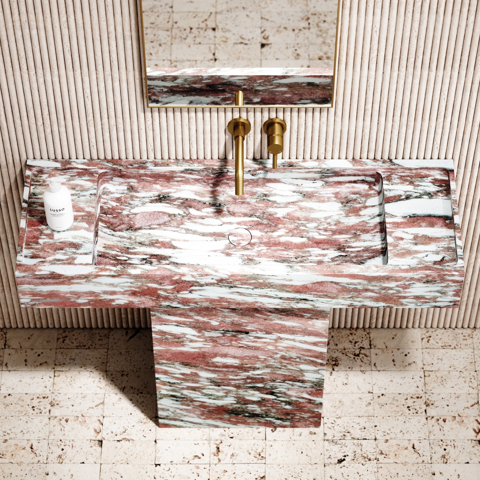 Concerto Rosa Norwegian Marble Pedestal Basin 1200mm