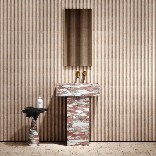 Concerto Rosa Norwegian Marble Pedestal Basin 600mm