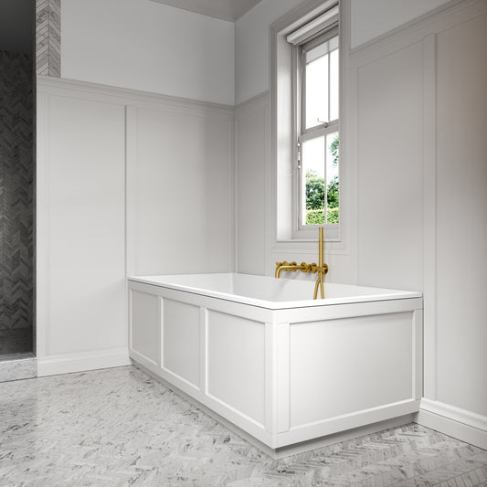 Connaught Matte Cream Wooden Adjustable Bath End Panel 700mm