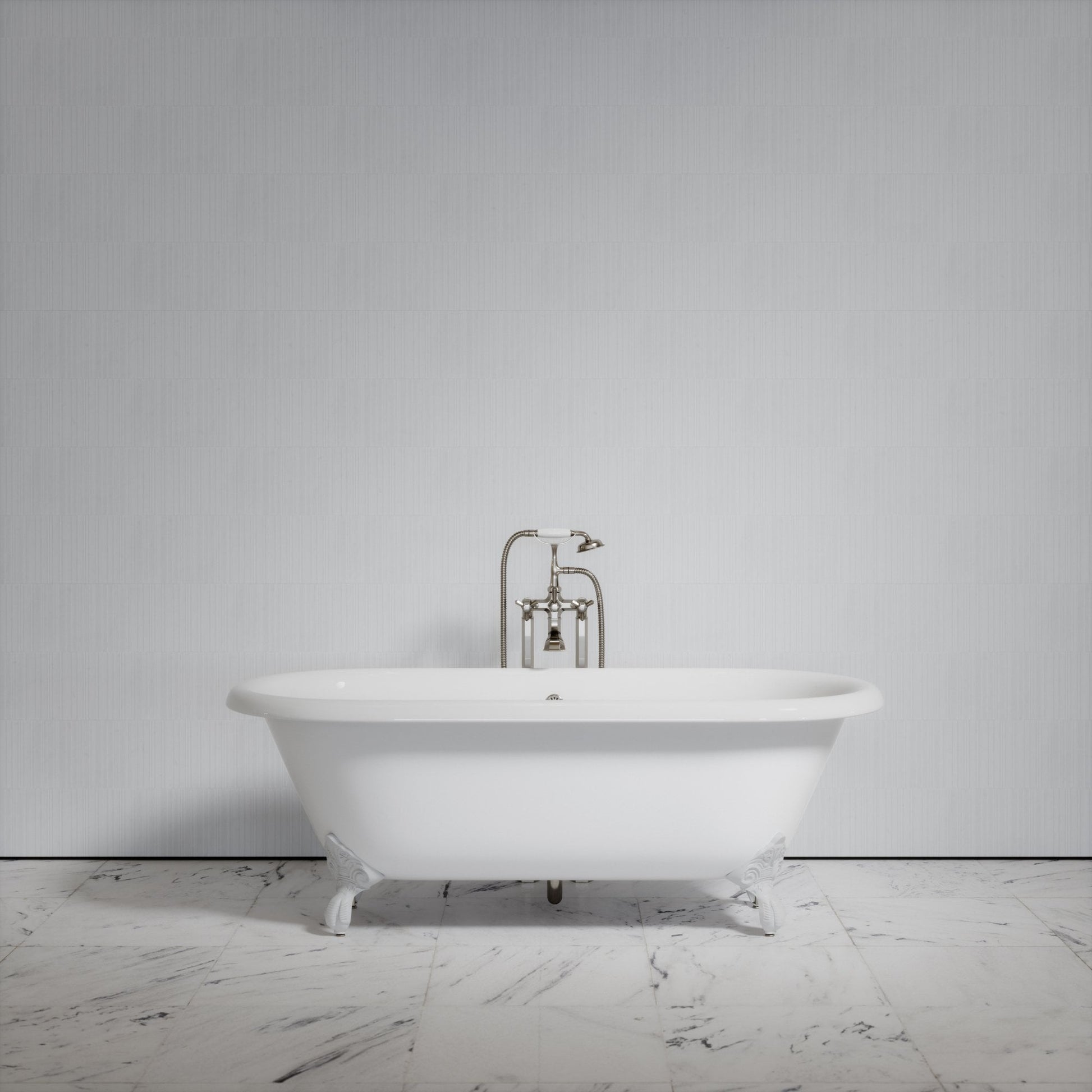 Connaught Matte White Freestanding Roll Top Cast Iron Bath 1675mm