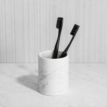 Consero Carrara Marble Bathroom Tumbler