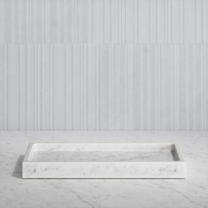 Consero Carrara Marble Large Rectangular Tray