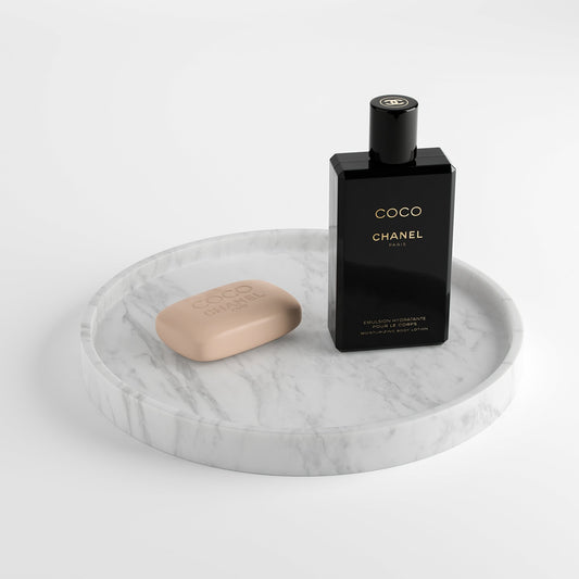 Consero Carrara Marble Large Round Tray