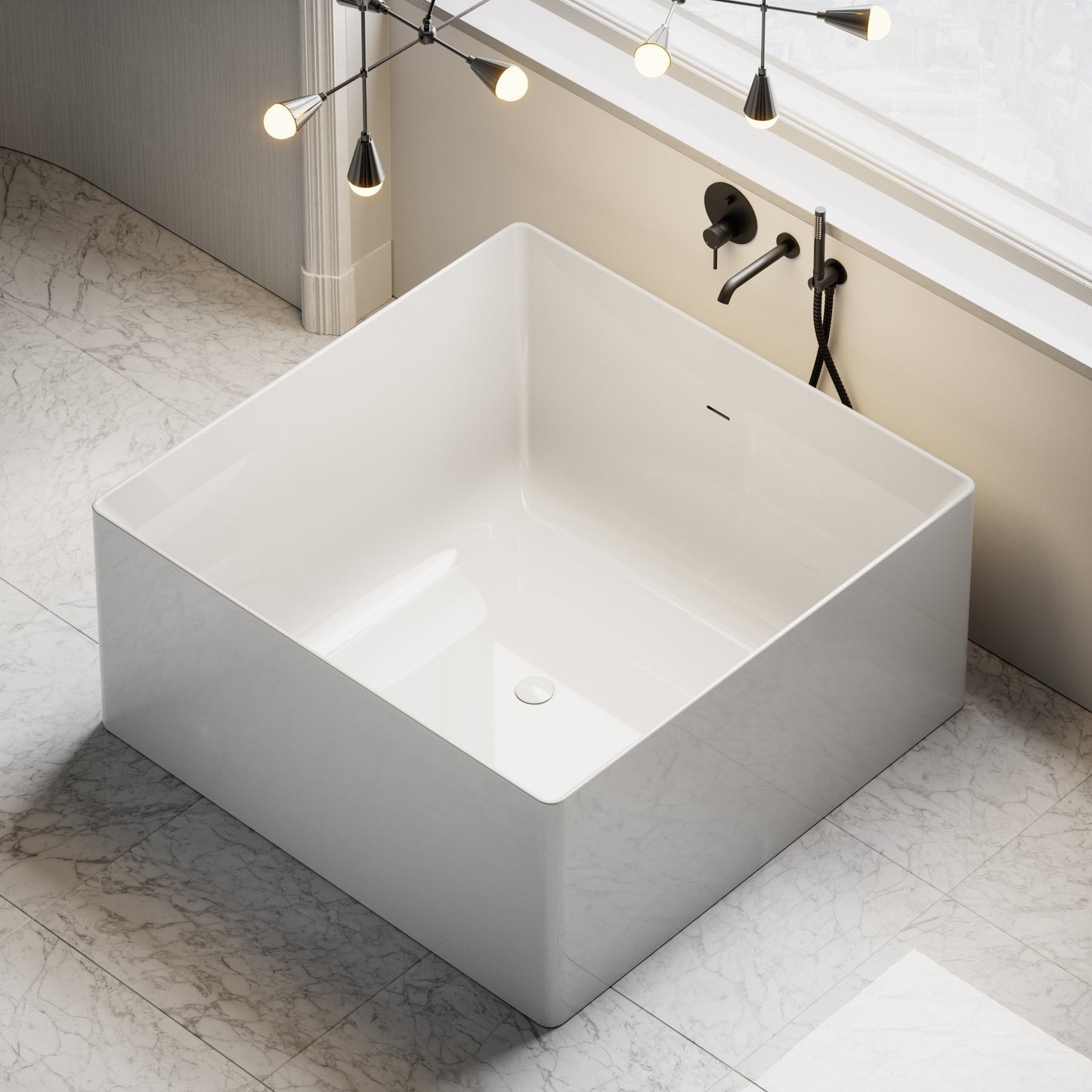 Consero Freestanding Square Stone Bath 1200mm