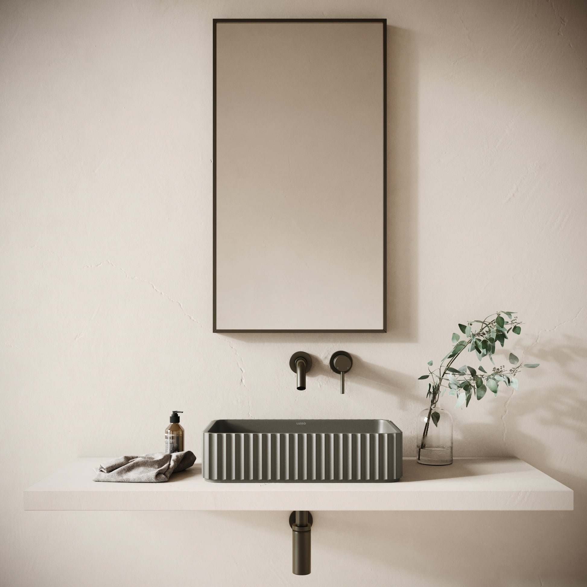 Costolato Oyster Concrete Countertop Basin 500mm
