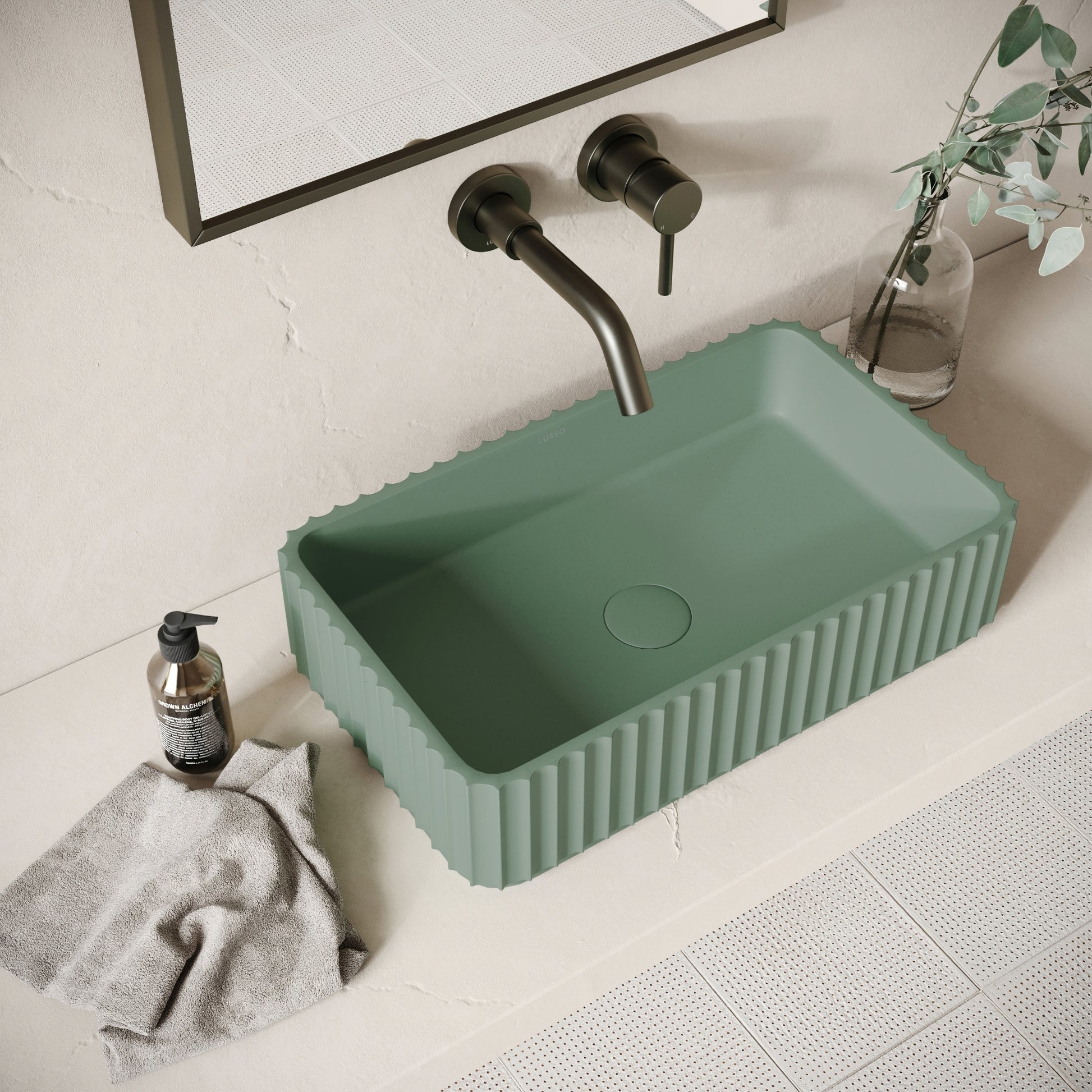 Costolato Seafoam Concrete Countertop Basin 500mm