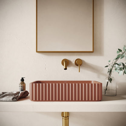 Costolato Terracotta Concrete Countertop Basin 500mm