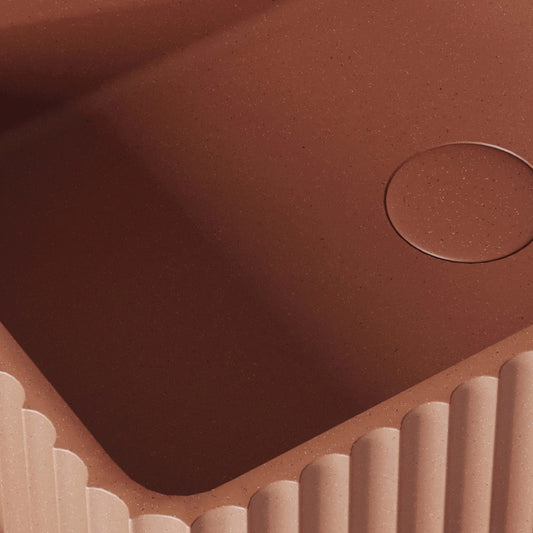 Costolato Terracotta Concrete Countertop Basin 500mm